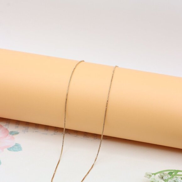 "Elegant Rose Gold Box Chain Necklace for Everyday or Layered Look, XPNL0317 - Picture 6 of 12